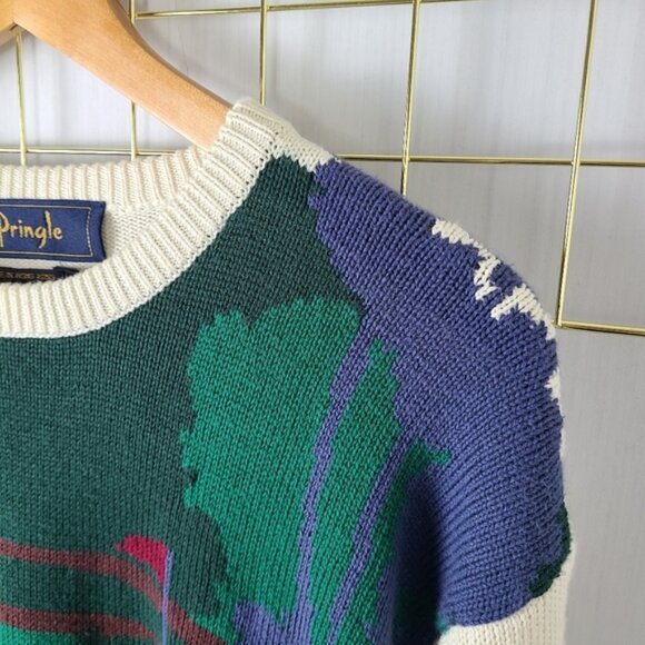 Pringle Golf Golfers Embroidered 90s Novelty Vintage Sweater - Picture 3 of 11